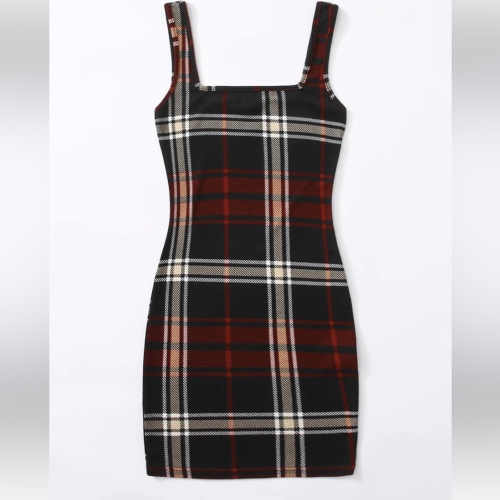 SHEIN Plaid Bodycon Dress